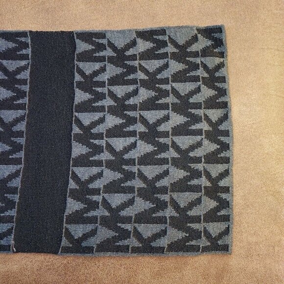 MICHAEL KORS DERBY BLACK AND GRAY METALLIC MK LOGO MUFFLER SCARF NECK WARMER - Picture 6 of 10